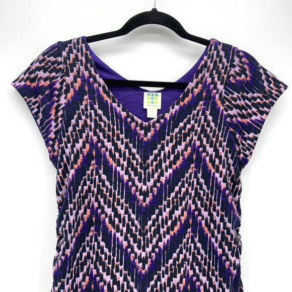NWT Title Nine Matahari Dress Reversible Purple Jersey Knit Size S Preppy Active - Picture 4 of 9